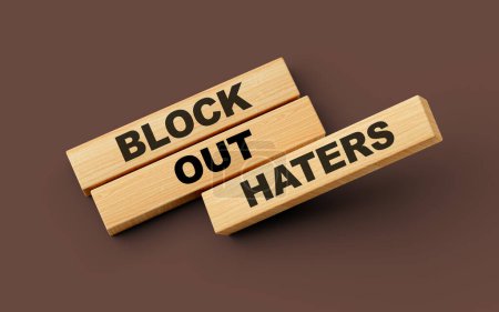 Foto de Bloques de madera con palabra de odio de bloque en colorido fondo aislado 3d ilustración - Imagen libre de derechos
