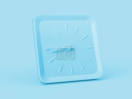 Photo for 3d Simple Blue Square Wall Clock 8:45 Eight Forty Five Quarter To 9 Blue Background, 3d illustration - Royalty Free Image