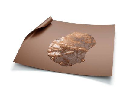 Map Of Nauru Old Style Brown On Unrolled Map Paper Sheet On White Background 3d Illustration