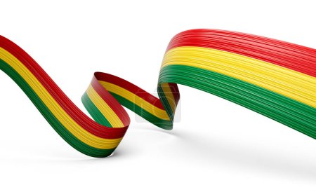 3d Flag Of Guinea 3d Shiny Waving Guinea Ribbon Flag On White Background 3d Illustration