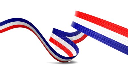 Bandera 3d de Croacia Bandera de cinta de Croacia brillante ondulada 3d aislada sobre fondo blanco Ilustración 3d