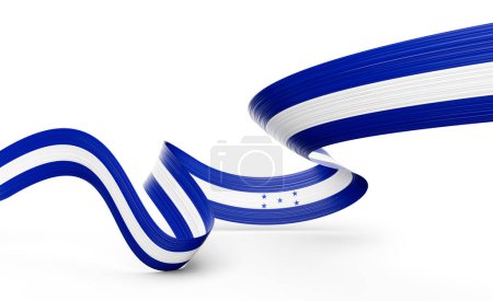 3d Flagge von Honduras 3d Glänzende schwenkende Honduras-Fahne auf weißem Hintergrund 3d Illustration