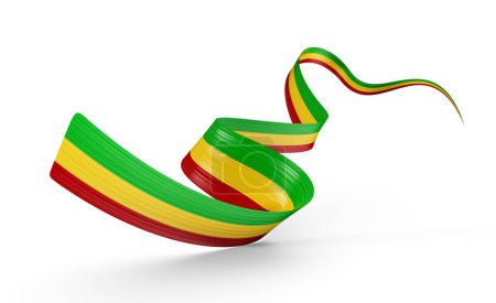3d Flagge von Mali 3d Glänzende wehende Mali-Fahne auf weißem Hintergrund 3d Illustration