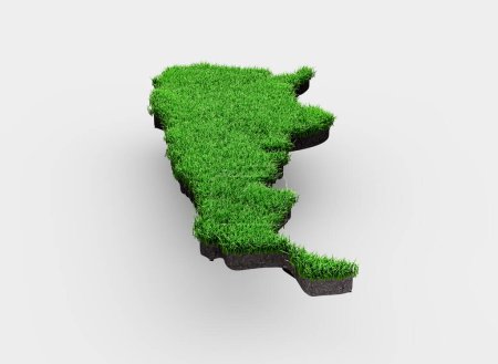 Argentinien Karte Boden Land Geologie Querschnitt Grünes Gras und Felsboden Textur 3D Illustration