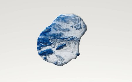 3d Deep Blue Water Nauru Map Shaded Relief Texture Map On White Background 3d Illustration