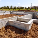 Concrete foundation for a new house job ground