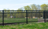 black iron fence metal protection outdoor wall park Sweatshirt #651434136