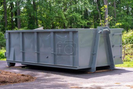 Photo for Metal trash construction garbage dumpsters trash removal material - Royalty Free Image