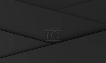 Téléchargez les photos : Minimaliste espace de copie propre fond noir dans les couches empilées. fond abstrait. Rendu 3d. - en image libre de droit