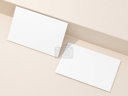 Foto de Plantilla realista de tarjetas flotantes de marca de negocios maqueta con sombras - Imagen libre de derechos