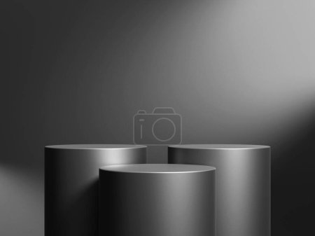 Photo for 3d display product minimal scene with geometric podium platform. cylinder background 3d rendering with podium. stand for cosmetic products. Stage showcase on pedestal - Royalty Free Image