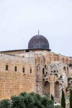 Foto de Vista de la cúpula de la mezquita de Al-Aqsa, Jerusalén, Israel. - Imagen libre de derechos