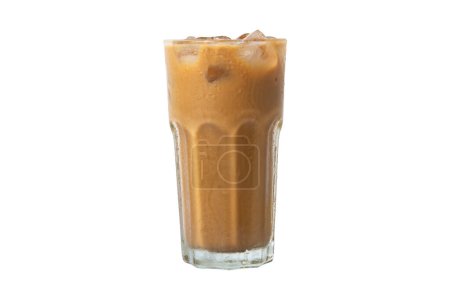 Photo for Asian Iced coffee on glass cup isolated white background - Royalty Free Image
