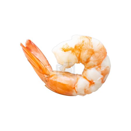 Téléchargez les photos : Crevettes de crevettes bouillies fruits de mer isolé fond blanc - en image libre de droit