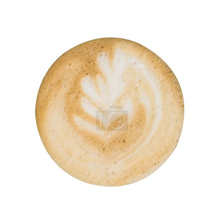 Foto de Vista superior. textura de café latte arte aislado fondo blanco. café casero - Imagen libre de derechos