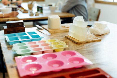 Handmade natural soaps: detailed process in workshop