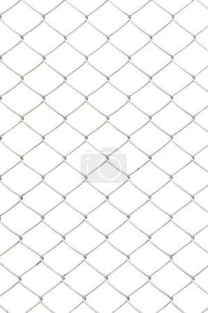 Foto de La cerca del eslabón de cadena aislada sobre fondo blanco - Imagen libre de derechos