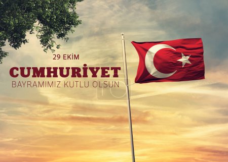 Photo for Republic Day, Turkey Flag - Turkey Background Design - Royalty Free Image