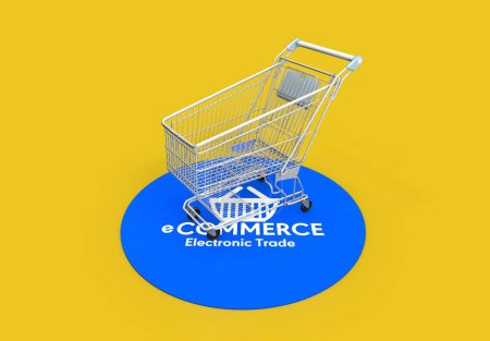 Téléchargez les photos : E-commerce et chariot de marché, image e-commerce - en image libre de droit