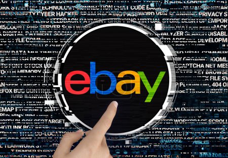 Foto de EBay, diseño de logotipo para su uso en redes sociales y sitios de noticias - Imagen libre de derechos