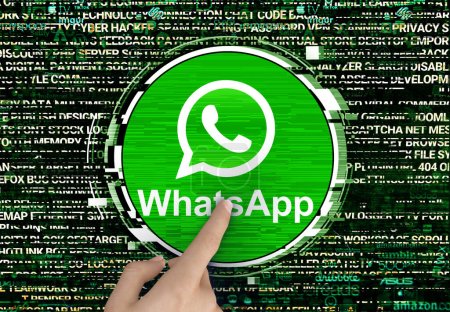 Foto de Whatsapp, diseño de logotipo para su uso en redes sociales y sitios de noticias - Imagen libre de derechos