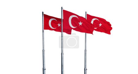 Foto de Banderas turcas - Banderas turcas ondeando en el cielo - Imagen libre de derechos