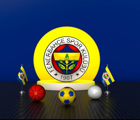 Photo for Fenerbahce football club logo flag - FB - Royalty Free Image