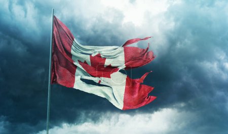 Photo for Canada Flag, Canadian Flag Waving in the Sky - Royalty Free Image