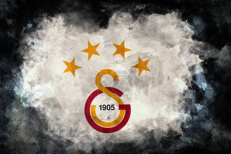 Photo for Galatasaray Flag, Galatasaray Football Club - GS Logo - Royalty Free Image