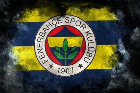 Photo for Fenerbahce Flag, Fenerbahce Football Club - FB Logo - Royalty Free Image