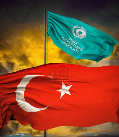 Téléchargez les photos : Organisation des États turcs - Traduire : Turk Devletleri Tekilat - en image libre de droit