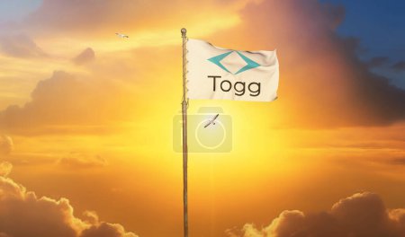 Photo for TOGG Flag, TOGG - Turkey's Automobile Enterprise Group - Royalty Free Image