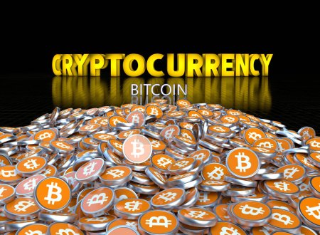 Foto de Bitcoin BTC monedas criptomoneda. Concepto del Mercado de Valores. USD para BTC Criptomoneda Bitcoin BTC - Imagen libre de derechos