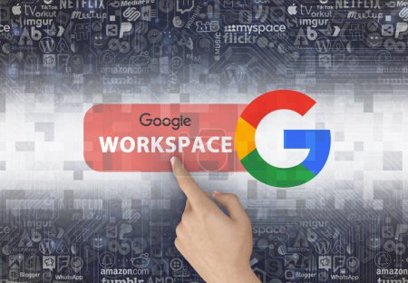 Téléchargez les photos : WORKSPACE, icône google - C'est un design visuel. - en image libre de droit