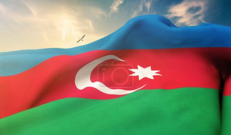 Photo for Azerbaijan, Azerbaijan flag -Turkish State - Royalty Free Image