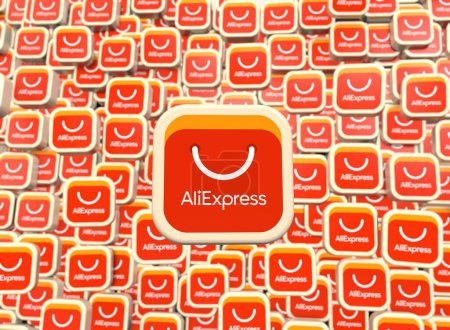 Foto de AliExpress- logo de AliExpress, diseño visual de redes sociales - Imagen libre de derechos