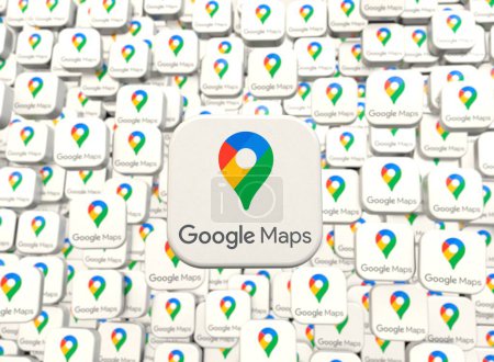 Foto de Google Maps - logotipo de Google Maps, diseño visual de redes sociales - Imagen libre de derechos