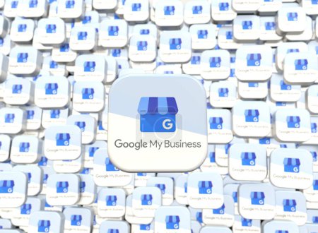 Foto de Google mis negocios - google mi logotipo de negocios, diseño visual de redes sociales - Imagen libre de derechos