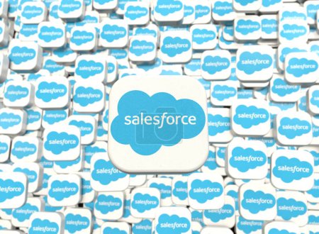 Téléchargez les photos : Salesforce - salesforcelogo, design visuel sur les réseaux sociaux - en image libre de droit