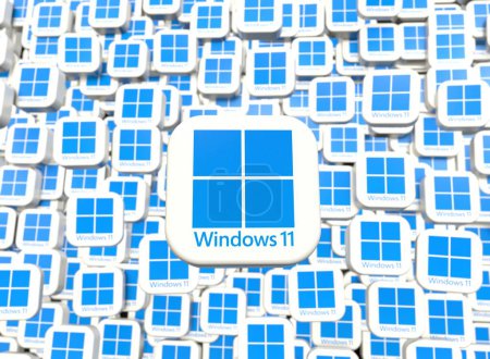 Photo for Windows 11 - windows 11 logo, social media visual design - Royalty Free Image