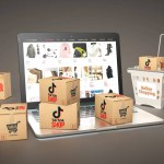  tiktok shop, Social Media Concept, E-commerce Platforms. 3D Visual Design