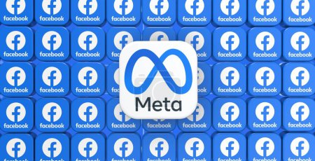 Photo for Facebook Meta, Social Media Logos Visual Presentation - Facebook Background Design. - Royalty Free Image