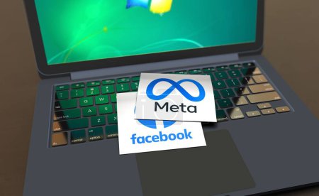 Photo for Facebook Meta, Social Media Logos Visual Presentation - Facebook Background Design. - Royalty Free Image