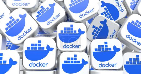 Photo for Docker,  is a computer program that provides virtualization at the operating system level. - Royalty Free Image
