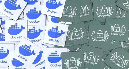 Photo for Docker Security,  is a computer program that provides virtualization at the operating system level. - Royalty Free Image