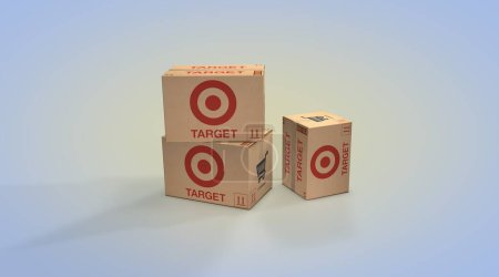 Foto de Target, Diseño Visual de Comercio Electrónico, Imágenes de Redes Sociales. Renderizado 3D - Imagen libre de derechos