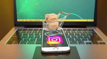 Téléchargez les photos : Instagram, E-Commerce Design visuel, Images de médias sociaux. rendu 3D - en image libre de droit