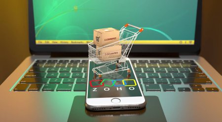 Photo for Zoho, E-Commerce Visual Design, Social Media Images. 3D rendering - Royalty Free Image