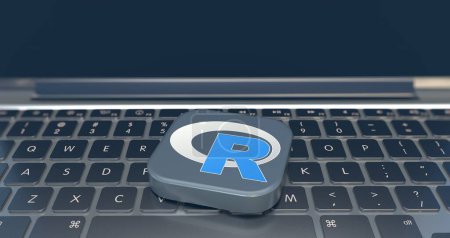 Téléchargez les photos : R Logo - Le projet R pour le calcul statistique. - en image libre de droit