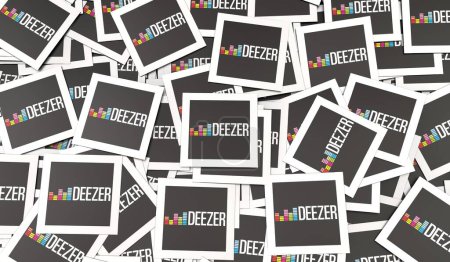 Photo for Deezer, Social Media Logos Visual Presentation - Background Design. - Royalty Free Image